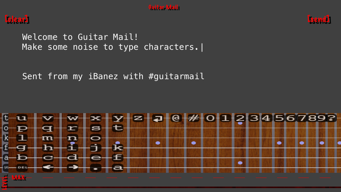 Screenshot of GuitarMail on the iPhone 5