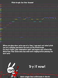 Screenshot of the pitch graph in Guitar Rabbit on the iPad