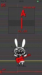 Screenshot of Guitar Rabbit Tuner on the iPhone 5